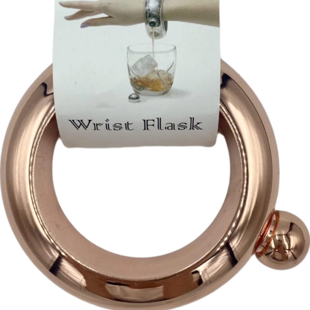 NWT Women’s Copper Tome Stainless Steel Wrist Flask Bracelet